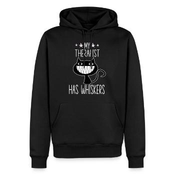 Costume de chat amusant propriétaire de chat - Sweat à capuche Premium bio Homme - noir - Devant - Nico (187cm)