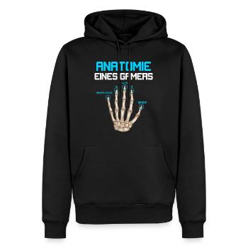 Anatomie eines Gamers Zocker Finger Video Spiel - Männer Premium Bio Hoodie - Schwarz - Vorne - Nico (187cm)