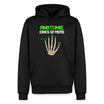 Anatomie eines Gamers Zocker Finger Video Spiel - Männer Premium Bio Hoodie - Schwarz - Vorne - Nico (187cm)