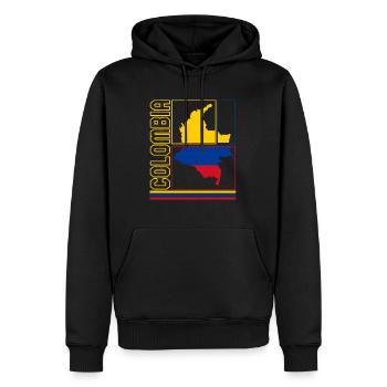 Colombia Map Shirt, Colombia Tee, Gift For - Men’s Premium Organic Hoodie - black - Front - Nico (187cm)