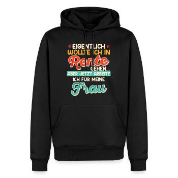 Rentner Eigentlich wollte ich in Rente Gehen - Männer Premium Bio Hoodie - Schwarz - Vorne - Nico (187cm)