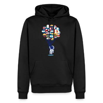 Chemise mexicaine, Mois du patrimoine hispanique mexicain - Sweat à capuche Premium bio Homme - noir - Devant - Nico (187cm)