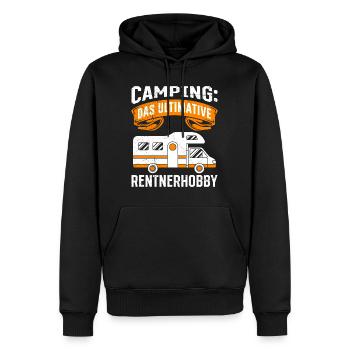 Camping: Das Ultimative Rentner Hobby Rente - Männer Premium Bio Hoodie - Schwarz - Vorne - Nico (187cm)