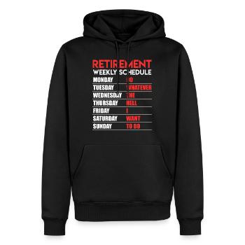 Rente Retirement Weekly Shedule Renteneintritt - Männer Premium Bio Hoodie - Schwarz - Vorne - Nico (187cm)