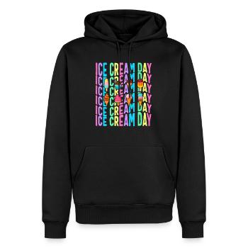 Eiscreme-Hemd, Eiscreme-Tag Wassermelone - Männer Premium Bio Hoodie - Schwarz - Vorne - Nico (187cm)