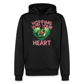 Chemise de la Saint-Valentin, sauter dans votre cœur - Sweat à capuche Premium bio Homme - noir - Devant - Nico (187cm)