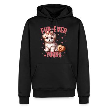 Valentinstagshemd, Fell in Herzform - Männer Premium Bio Hoodie - Schwarz - Vorne - Nico (187cm)