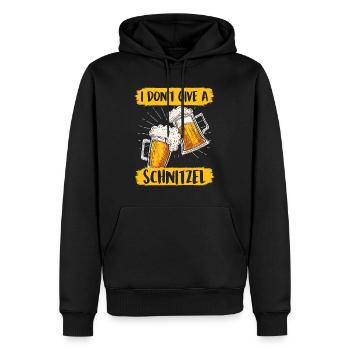 Schnitzel Shirt Bayerisch I don't Give a Schnitzel - Männer Premium Bio Hoodie - Schwarz - Vorne - Nico (187cm)