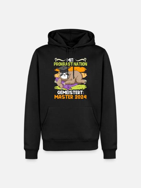 Master Mit Prokrastination Gemeistert Master - Männer Premium Bio Hoodie - Schwarz