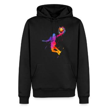 Basketteur Panier de Basket Basket-ball Cadeau - Sweat à capuche Premium bio Homme - noir - Devant - Nico (187cm)