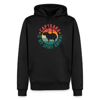 Chemise Capybara, Capybara est mon tee-shirt animal spirituel, - Sweat à capuche Premium bio Homme - noir - Devant - Nico (187cm)
