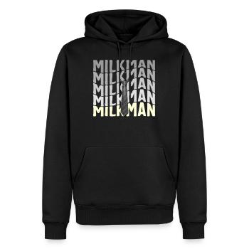 Couple Shirt, Milk Man Tee, Gift For Matching - Men’s Premium Organic Hoodie - black - Front - Nico (187cm)