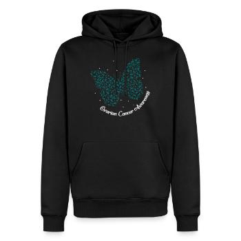 Cancer Awareness Shirt, Ovarian Cancer Awareness - Men’s Premium Organic Hoodie - black - Front - Nico (187cm)