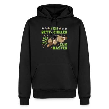 Masterarbeit Geschafft Vom Bett-Chiller zum Master - Männer Premium Bio Hoodie - Schwarz - Vorne - Nico (187cm)