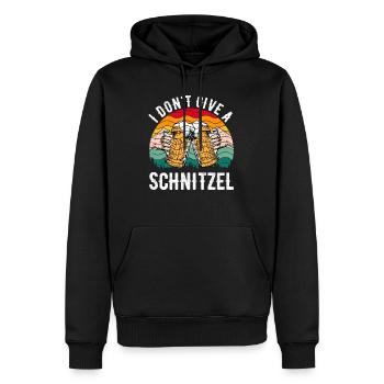 Schnitzel Shirt Bayerisch I don't Give a Schnitzel - Männer Premium Bio Hoodie - Schwarz - Vorne - Nico (187cm)