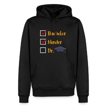 Bachelor Master Doktor Masterabschluss Bestanden - Männer Premium Bio Hoodie - Schwarz - Vorne - Nico (187cm)