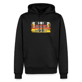 Deutschland Shirt Mir doch Wurst Bierkrug - Männer Premium Bio Hoodie - Schwarz - Vorne - Nico (187cm)