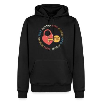 SPED Teacher Shirt, Unlock Potential Tee, Classic - Men’s Premium Organic Hoodie - black - Front - Nico (187cm)