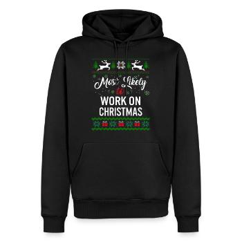 Les plus susceptibles de travailler sur une chemise de Noël, femmes - Sweat à capuche Premium bio Homme - noir - Devant - Nico (187cm)