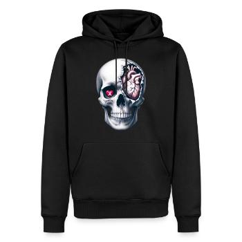 Herz Krieger Schädel T-Shirt CHD Bewusstsein Stärke - Männer Premium Bio Hoodie - Schwarz - Vorne - Nico (187cm)
