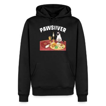 Chemise de Pourim, chat Pawsover curieusement assis à - Sweat à capuche Premium bio Homme - noir - Devant - Nico (187cm)
