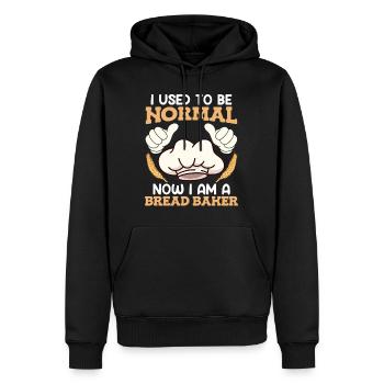 Boulanger J’avais l’habitude d’être Normal Now Bread Baker - Sweat à capuche Premium bio Homme - noir - Devant - Nico (187cm)