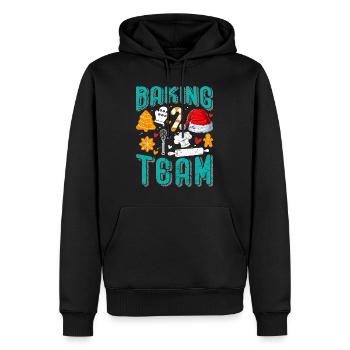 Équipe de pâtisserie Cuisson de biscuits de Noël - Sweat à capuche Premium bio Homme - noir - Devant - Nico (187cm)