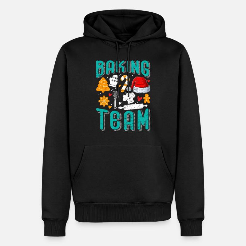 Baking Team Weihnachten Plätzchen Backen - Männer Premium Bio Hoodie - Schwarz