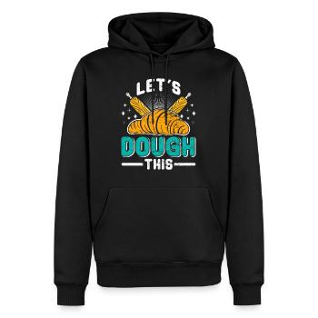 Backfans Let's Dough This! Backen Backstube - Männer Premium Bio Hoodie - Schwarz - Vorne - Nico (187cm)