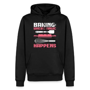 Cuisson : là où la magie opère Backstube Backfans - Sweat à capuche Premium bio Homme - noir - Devant - Nico (187cm)