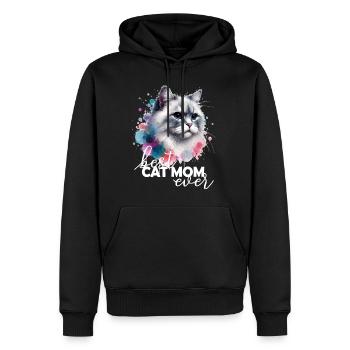 Beste Katzenmama Katzenspruch - Männer Premium Bio Hoodie - Schwarz - Vorne - Nico (187cm)