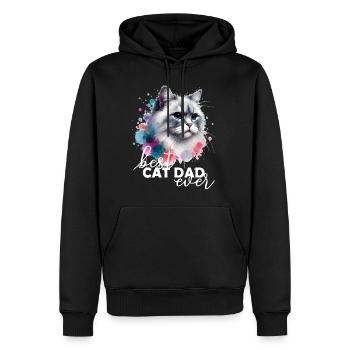 Best Cat Dad Ever Katze - Männer Premium Bio Hoodie - Schwarz - Vorne - Nico (187cm)