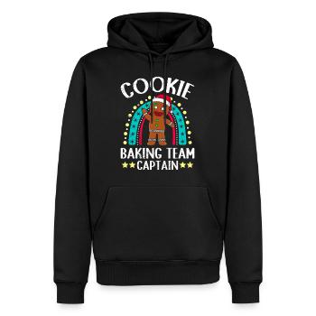 Biscuits de Noël capitaine de l’équipe de cuisson de biscuits - Sweat à capuche Premium bio Homme - noir - Devant - Nico (187cm)