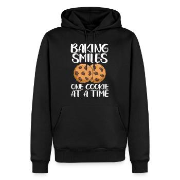 Baking Smiles One Cookie at a Time Christmas - Men’s Premium Organic Hoodie - black - Front - Nico (187cm)