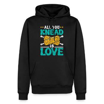 Pâte à pain Tout ce que vous pétrissez est de l’amour Pain Backlieber - Sweat à capuche Premium bio Homme - noir - Devant - Nico (187cm)