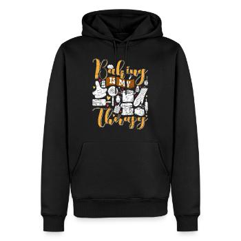 Baking is my therapy baking lover bakery - Men’s Premium Organic Hoodie - black - Front - Nico (187cm)