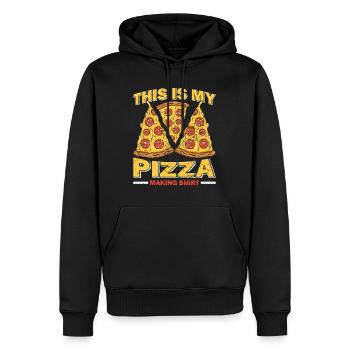Pizzaïolo c’est ma chemise de fabrication de pizza - Sweat à capuche Premium bio Homme - noir - Devant - Nico (187cm)