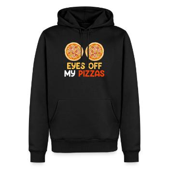 Pizzabäcker Eyes off my Pizzas Backliebhaber - Männer Premium Bio Hoodie - Schwarz - Vorne - Nico (187cm)