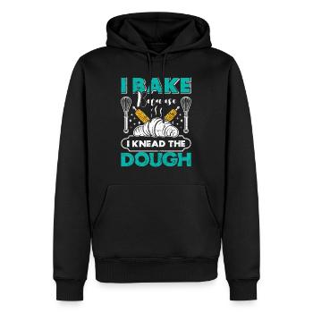 Éventails arrière Je cuis Je pétris la pâte Backliebe - Sweat à capuche Premium bio Homme - noir - Devant - Nico (187cm)