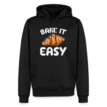Bake It Easy Croissant Pain Baker Bake - Sweat à capuche Premium bio Homme - noir - Devant - Nico (187cm)