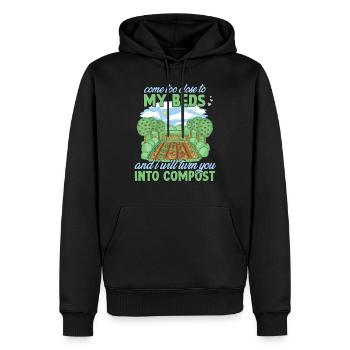 Jardinier dire jardinier fleuriste jardinier - Sweat à capuche Premium bio Homme - noir - Devant - Nico (187cm)