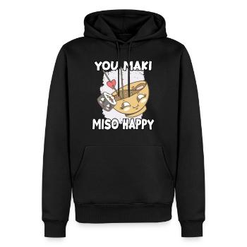 Niedliches japanisches Sushi-Fan-Motiv Nigiri - Männer Premium Bio Hoodie - Schwarz - Vorne - Nico (187cm)