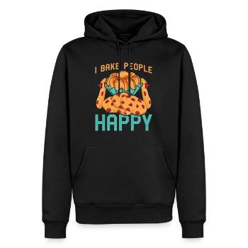 Cuisson de biscuits Je cuis les gens Joyeux Noël - Sweat à capuche Premium bio Homme - noir - Devant - Nico (187cm)
