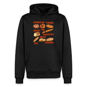 Levain, Pains, Amateurs de pâtisserie, Boulangers - Sweat à capuche Premium bio Homme - noir - Devant - Nico (187cm)