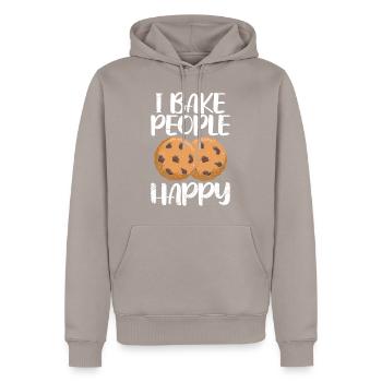Kekse Backen Ich Backe euch Glücklich Backstube - Männer Premium Bio Hoodie - Taupe - Vorne - Nico (187cm)