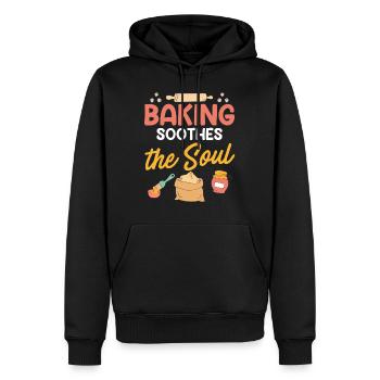 Baking Soothes the Soul Backteig Hobby Bäcker - Männer Premium Bio Hoodie - Schwarz - Vorne - Nico (187cm)