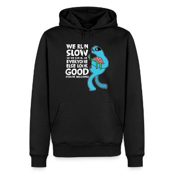 Funny Jogger Clothing Fitness Sport Runner - Sweat à capuche Premium bio Homme - noir - Devant - Nico (187cm)