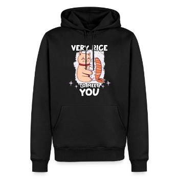 drôle Japon sushi Kpop Wasabi Nigiri sushi - Sweat à capuche Premium bio Homme - noir - Devant - Nico (187cm)