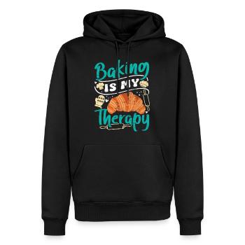 La pâtisserie est ma thérapie Brotbäcker Backen - Sweat à capuche Premium bio Homme - noir - Devant - Nico (187cm)