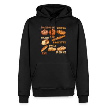 Levain, Pains, Amateurs de pâtisserie, Boulangers - Sweat à capuche Premium bio Homme - noir - Devant - Nico (187cm)